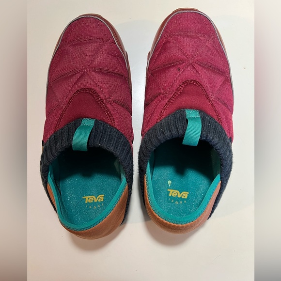 Teva women’s slip on ReEmber rhubarb/brown with teal shoes size 8. - Picture 3 of 8
